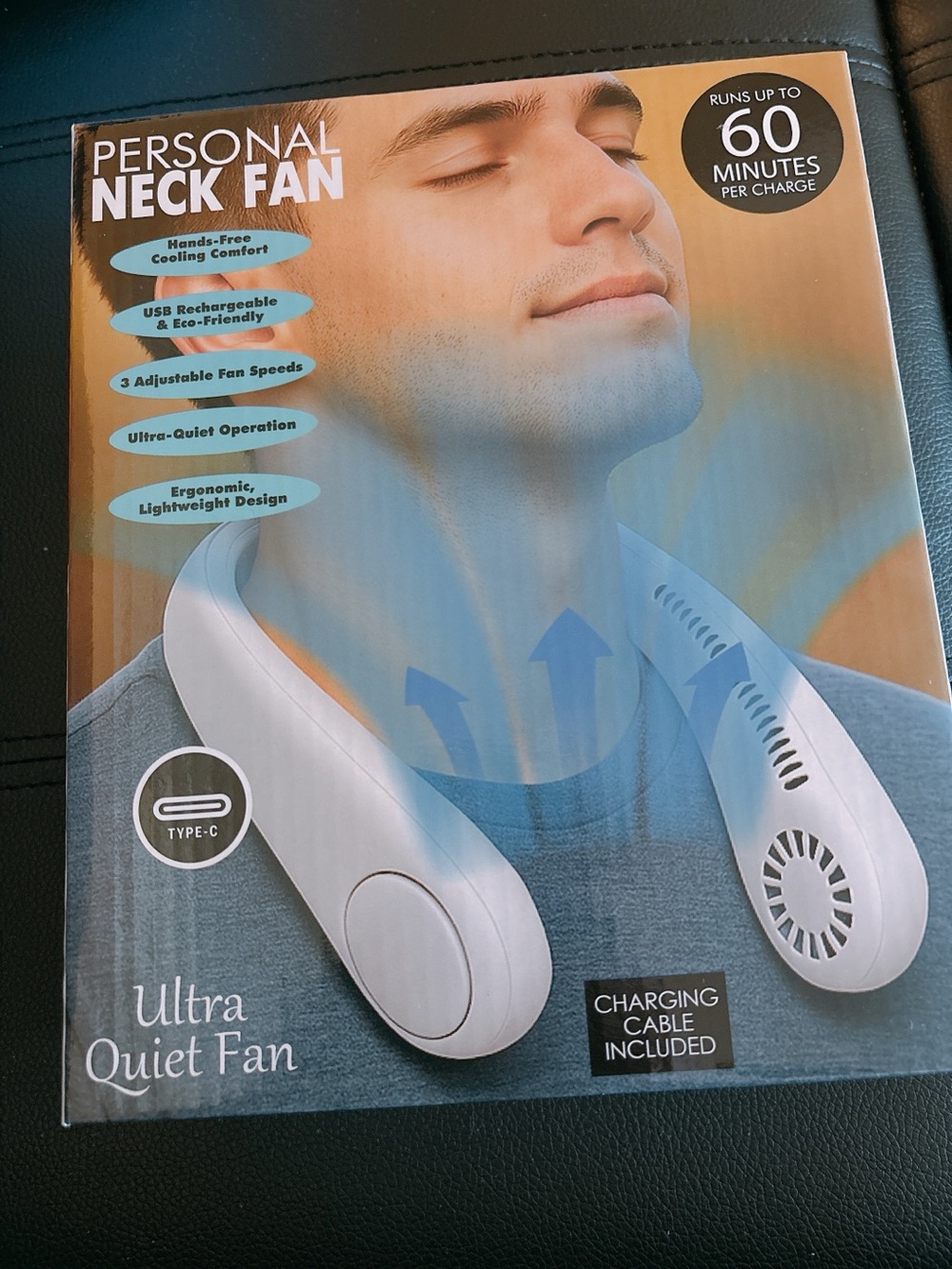Personal Neck Fan - White Ultra Quiet Hands-Free Fan